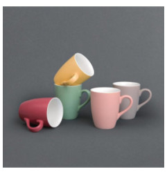 Mug pastel mat en porcelaine Olympia jaune 320ml 