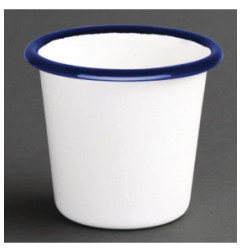 Pot à sauce en acier émaillé bleu et blanc Olympia 114ml 