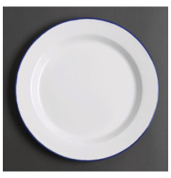 Assiette plate en acier émaillé Olympia 300mm lot de 6