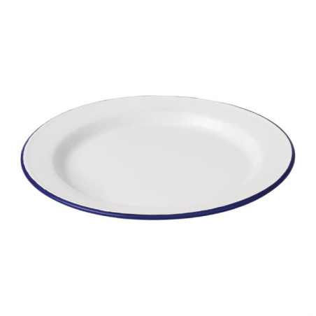 Assiette plate en acier émaillé Olympia 300mm lot de 6