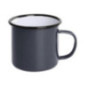 Mugs en acier émaillé gris et noir Olympia 350ml