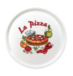 Assiettes à pizza en porcelaine 31 cm Saturnia décor La pizza (lot de 6)