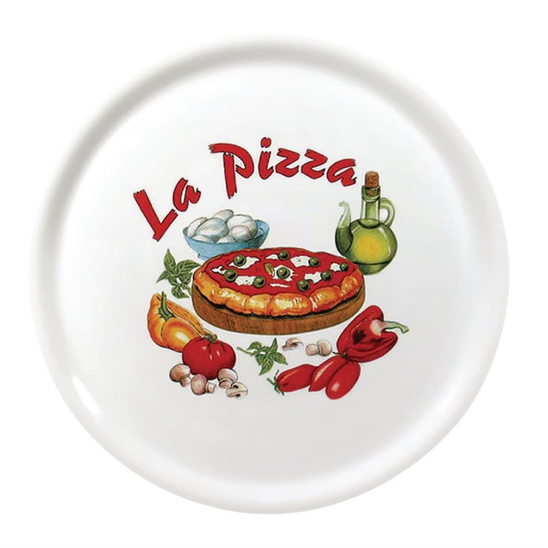 Assiettes à pizza en porcelaine 31 cm Saturnia décor La pizza (lot de 6)