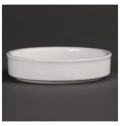 Plats empilables en porcelaine blanche Olympia 102mm (Lot de 6)
