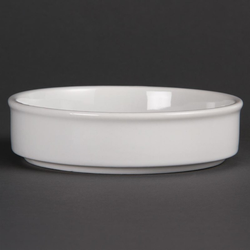 Plats empilables en porcelaine blanche Olympia 134mm (Lot de 6)