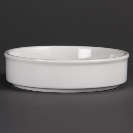 Plats empilables en porcelaine blanche Olympia 134mm (Lot de 6)