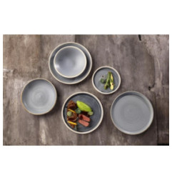 Assiettes plates bord droit granit bleu Olympia Canvas 25 cm  (Lot de 6)