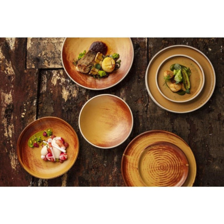 Assiettes plates terre de sienne Olympia Canvas 18 cm  (Lot de 6)