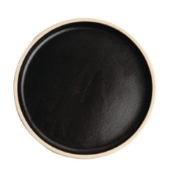 Assiettes plates bord droit noir mat Olympia Canvas 18 cm  (Lot de 6)