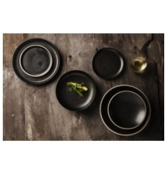 Assiettes plates noir mat  Olympia Canvas 26,5 cm  (Lot de 6)