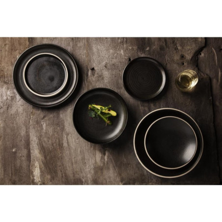 Assiettes plates noir mat  Olympia Canvas 26,5 cm  (Lot de 6)