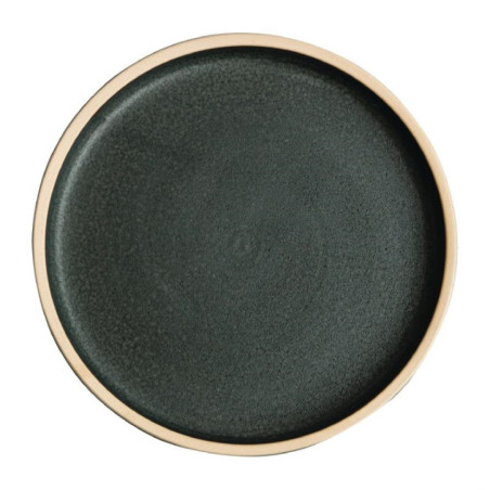 Assiettes plates bord droit vert bronze Olympia Canvas 18 cm  (Lot de 6)