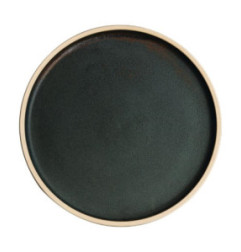 Assiettes plates bord droit vert bronze Olympia Canvas 25 cm  (Lot de 6)