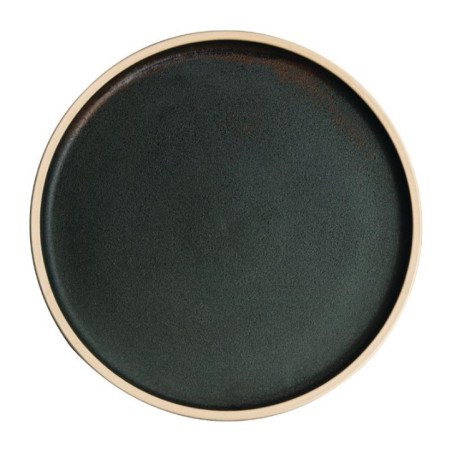 Assiettes plates bord droit vert bronze Olympia Canvas 25 cm  (Lot de 6)