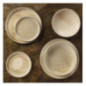 Assiettes plates bord droit beige moucheté Olympia Canvas 18 cm  (Lot de 6)
