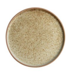 Assiettes plates bord droit beige moucheté Olympia Canvas 25 cm  (Lot de 6)