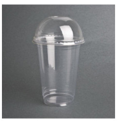 Couvercles dôme compostables en PLA Fiesta Compostable pour gobelets 340/454/568ml (Lot de 1000)