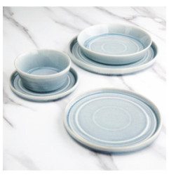 Assiette plate bleu cristallin Olympia Cavolo 270mm (lot de 4)