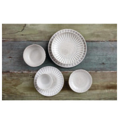 Assiettes calottes Olympia Corallite grises 220mm (lot de 6)