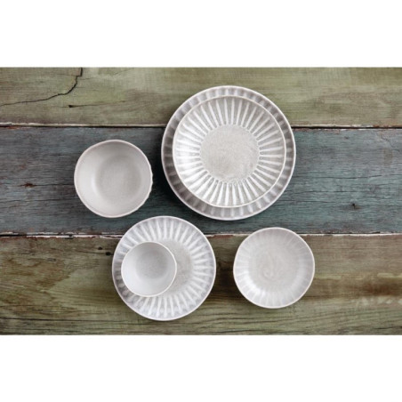 Assiettes calottes Olympia Corallite grises 220mm (lot de 6)