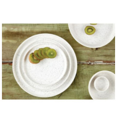 Assiettes plates rondes Olympia Cavolo blanc moucheté 220mm (lot de 6)