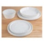 Assiettes plates rondes Olympia Cavolo blanc moucheté 220mm (lot de 6)