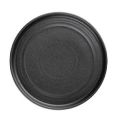 Assiettes plates rondes texturées Olympia Cavolo noires 180mm (lot de 6)