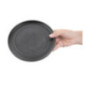 Assiettes plates rondes texturées Olympia Cavolo noires 180mm (lot de 6)
