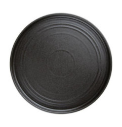 Assiettes plates rondes texturées Olympia Cavolo noires 270mm (lot de 4)