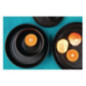 Assiettes plates rondes texturées Olympia Cavolo noires 270mm (lot de 4)