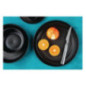 Assiettes plates rondes texturées Olympia Cavolo noires 270mm (lot de 4)