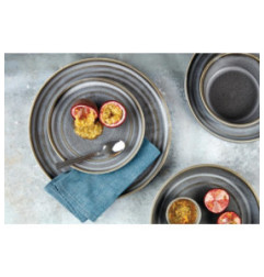 Assiettes plates rondes Olympia Cavolo anthracite 270mm (lot de 4)