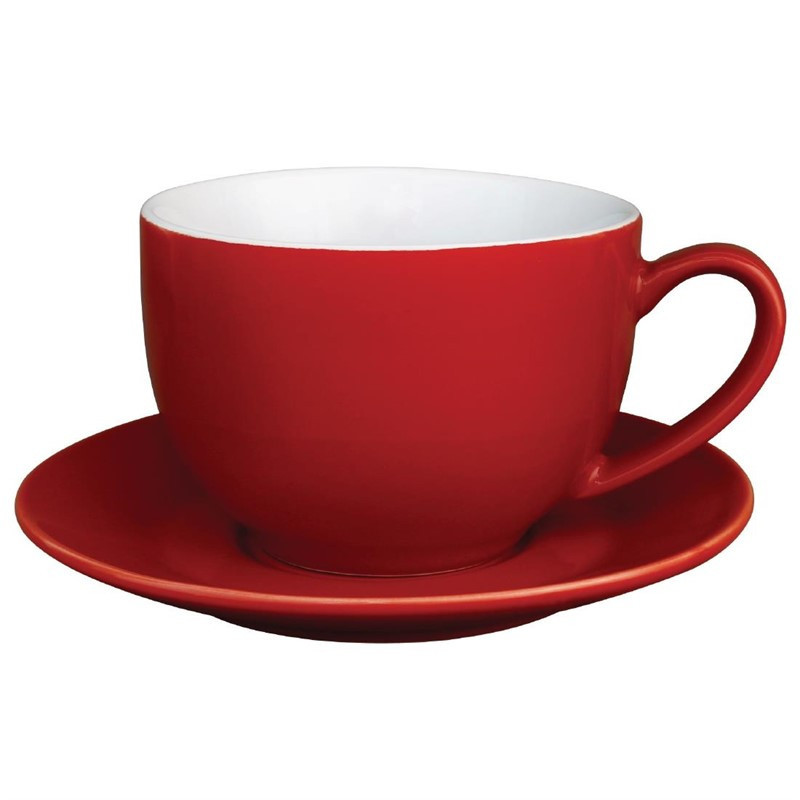 Tasses à cappuccino Olympia Café rouges 340 ml (lot de 12)