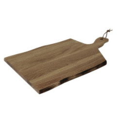 Grande planche en acacia bords ondulés Olympia 355x250x15mm manche 85mm