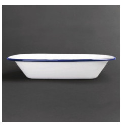 Plat de service rectangulaire acier émaillé Olympia 280x190x55mm lot de 6