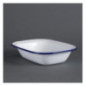 Plat de service rectangulaire acier émaillé Olympia 280x190x55mm lot de 6