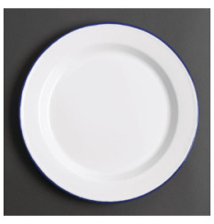 Assiette plate en acier émaillé Olympia 245mm lot de 6