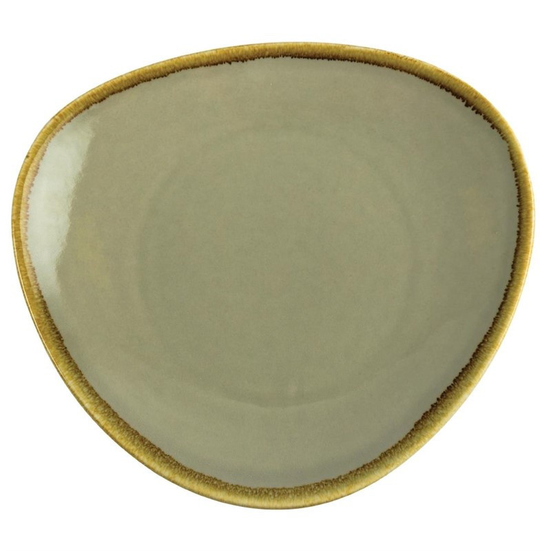 Assiette triangulaire couleur mousse Olympia Kiln 280mm (Lot de 4)