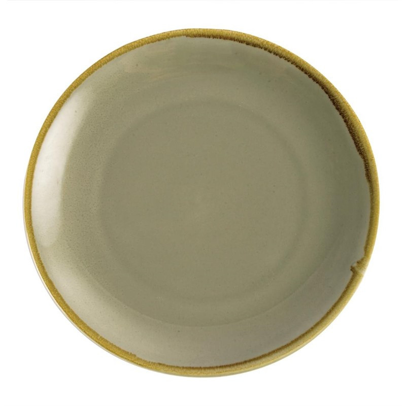 Assiette plate ronde couleur mousse Olympia Kiln 280mm (Lot de 4)