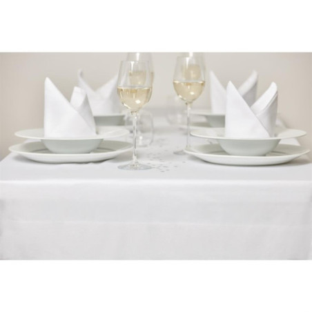 Nappe blanche bande de satin Mitre Luxury 1370 x 2280mm