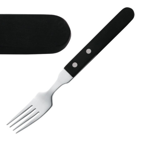 Fourchette à steak Amefa manche noir 196mm (Lot de 12)