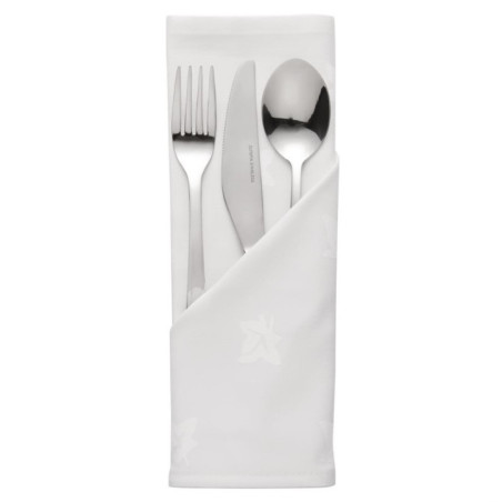 Serviettes blanches en coton motif feuille de lierre Mitre Luxury Luxor 550 x 550mm 