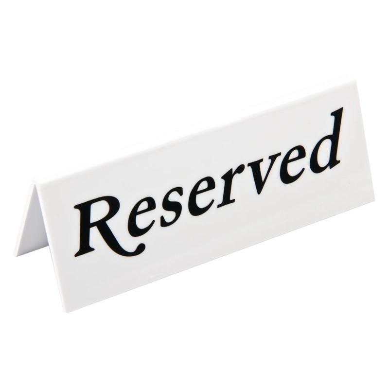 Chevalets de table en plastique Olympia "Reserved" (lot de 10)