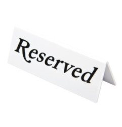 Chevalets de table en plastique Olympia "Reserved" (lot de 10)