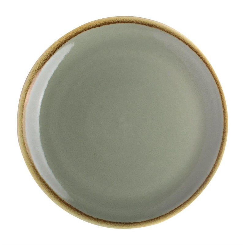 Assiette plate ronde couleur mousse Kiln Olympia 230mm lot de 6