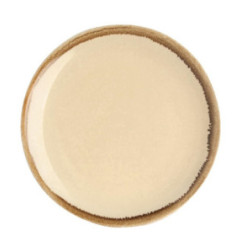 Assiette plate ronde couleur sable Kiln Olympia 230mm lot de 6