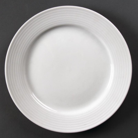 Assiettes à bord large Olympia Linear 250mm (Lot de 12)