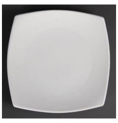 Assiettes carrées bords arrondis blanches Olympia 240mm (Lot de 12)