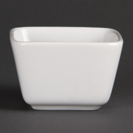 Minis plats carrés hauts blancs 75mm Olympia (Lot de 12)
