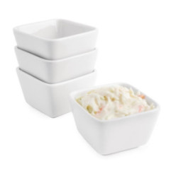 Minis plats carrés hauts blancs 75mm Olympia (Lot de 12)